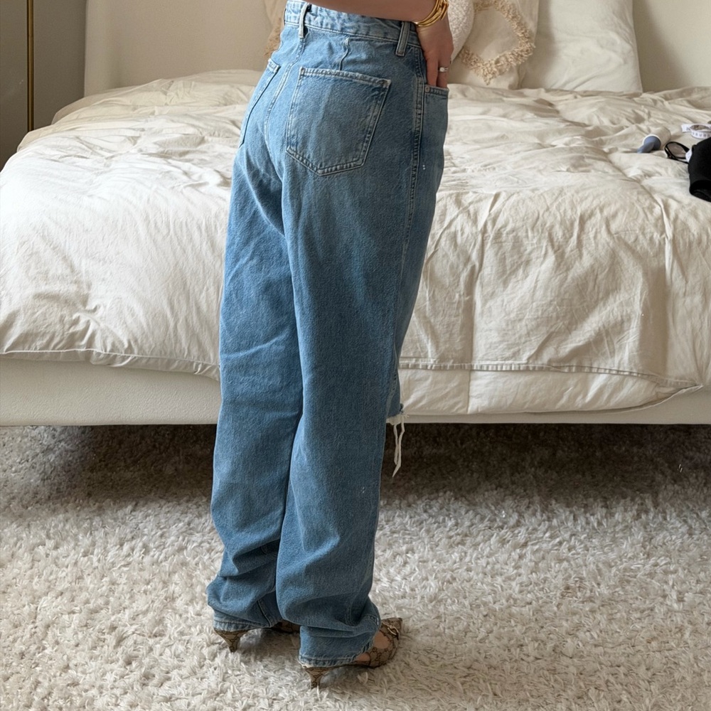 Mango Light Blue Distressed Women Jeans - Picture 12 of 12